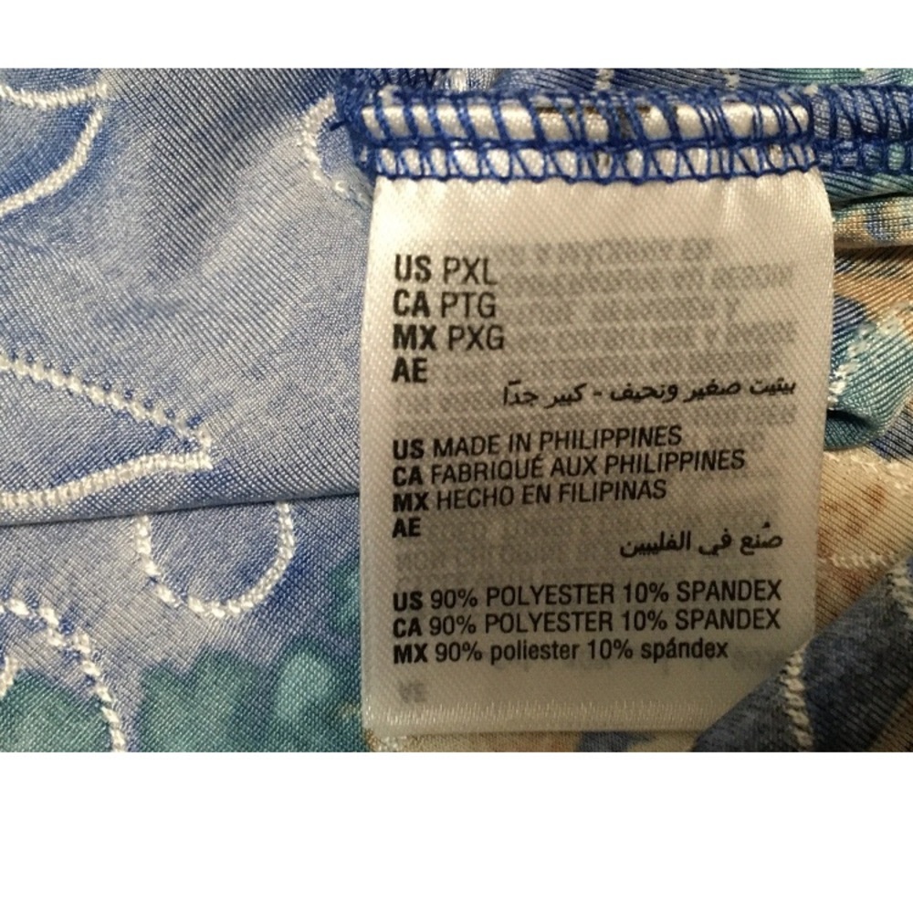 JM Collection Jacqaurd Petite PXL Lazulite Blue Combo 3/4 Sleeve Scoop Neck Top - Picture 4 of 7